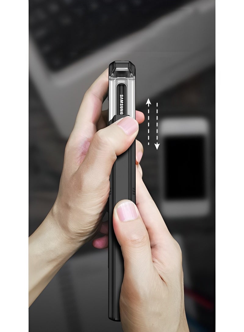 REOCLE Phone Case Phone Cover Magnetic Armor All-included Slide Pen Case with Back Screen Glass Hinge Holder Phone Cover for Samsung Galaxy Z Fold 3 - Image 4