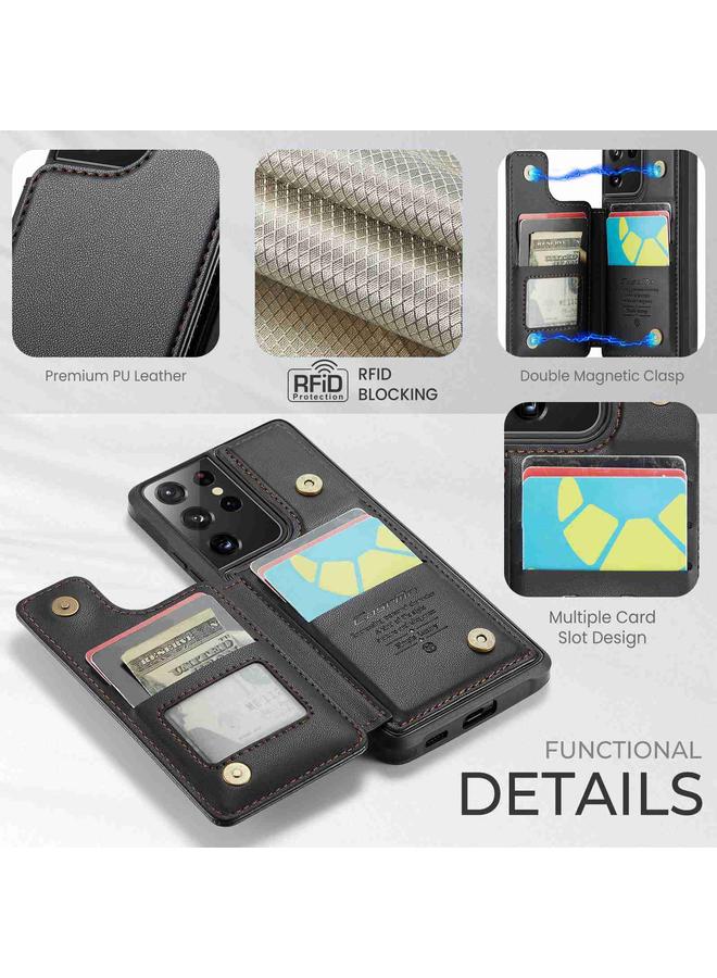 CaseMe Case For Samsung Galaxy S21 Ultra 5G C22 Card Slots Holder RFID Anti-theft Phone Case - Image 4