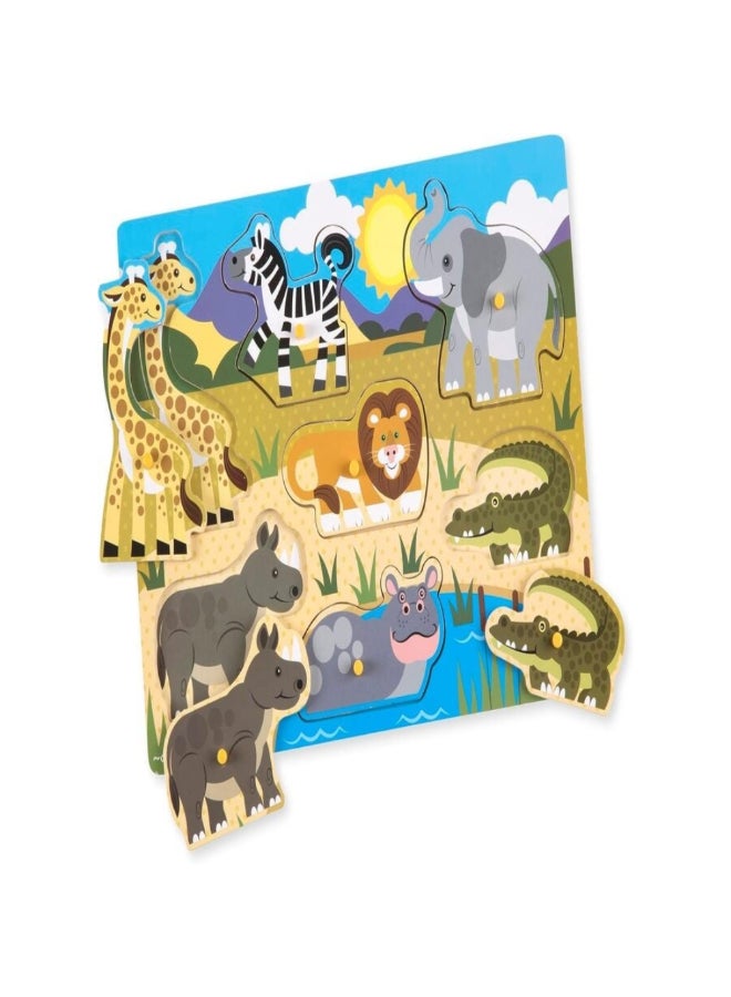 Melissa & Doug Wooden Adventure Safari Peg Puzzle Multicolour 21.84 x 1.27 x 29.72 cm SMD6073181 - Image 2