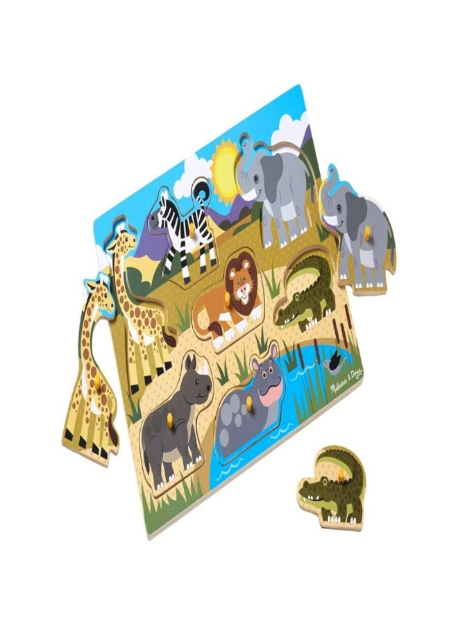 Melissa & Doug Wooden Adventure Safari Peg Puzzle Multicolour 21.84 x 1.27 x 29.72 cm SMD6073181 - Image 3
