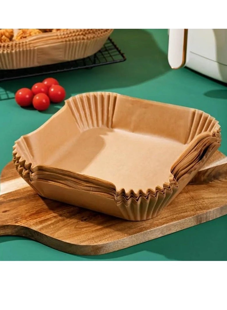 General Air fryer special paper tray household high temperature resistant oil absorbing paper pad food grade special paper round square baking paper microwave oven, non-stick basket and pan  - Image 1