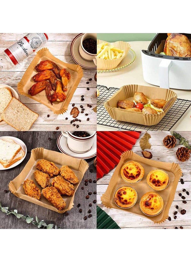 General Air fryer special paper tray household high temperature resistant oil absorbing paper pad food grade special paper round square baking paper microwave oven, non-stick basket and pan  - Image 2