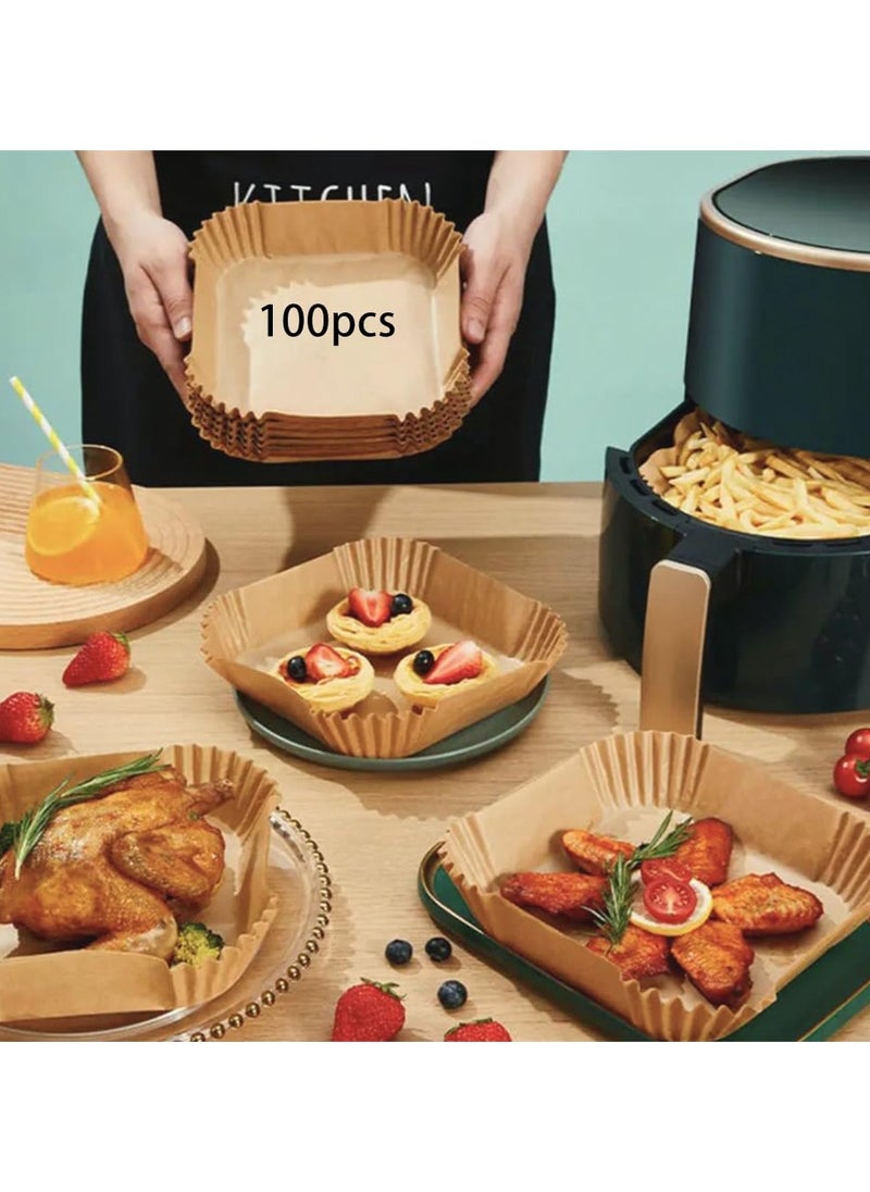 General Air fryer special paper tray household high temperature resistant oil absorbing paper pad food grade special paper round square baking paper microwave oven, non-stick basket and pan  - Image 4
