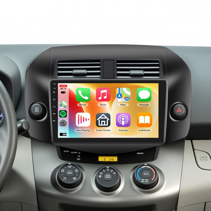 Podofo 4G+64G Car Radio for Toyota RAV4 2007-2011 with Wireless CarPlay/Android Auto, 10.1 Inch 1280 * 720P IPS Touch Screen Stereo Android 13 GPS WiFi Bluetooth DSP SWC HD Backup Camera - Image 1