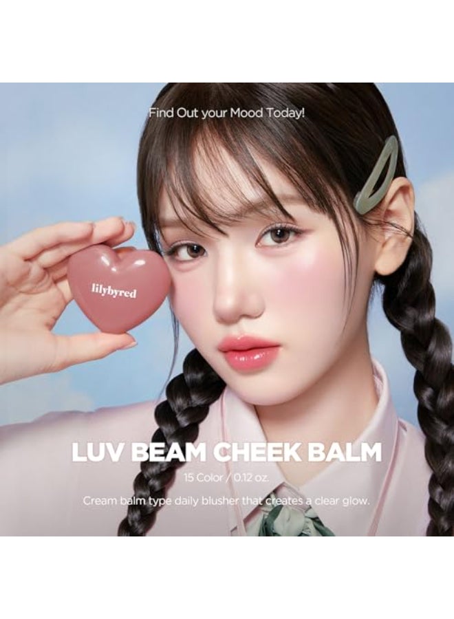 lilybyred بلوش كريم ليفي ريد لوف بيم على شكل قلب، بلشر كوري، لمسة شبه مطفية، يدوم طويلاً، قابل للدمج والبناء، قوام كريمي ناعم، خفيف الوزن، توهج طبيعي 0.12 أونصة 10 جرام، وردي عنابي - Image 3