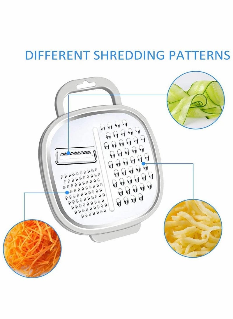 SYOSI Cheese Grater with Container, Stainless Steel Vegetable Chopper Ginger Shredder for Kitchen with Lid and Detachable Storage Container - Image 3