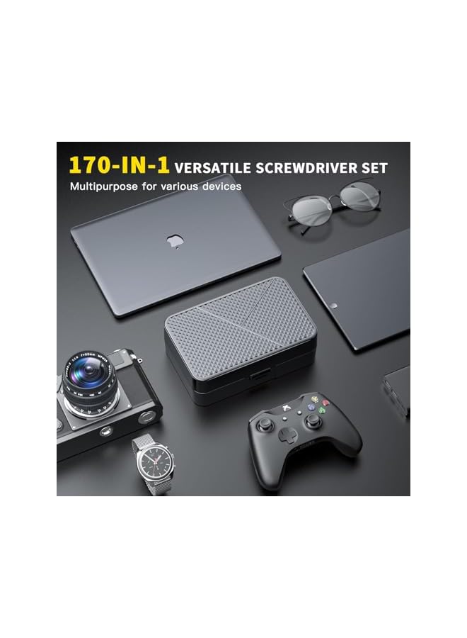 promass 170 in 1 Precision Screwdriver Set, Professional Repair Tool Kit with Portable Case, Small Screwdriver Kit for PC, Computer, Cellphone, Tablet, iPhone, iPad, Mac, Electronic etc - Image 2