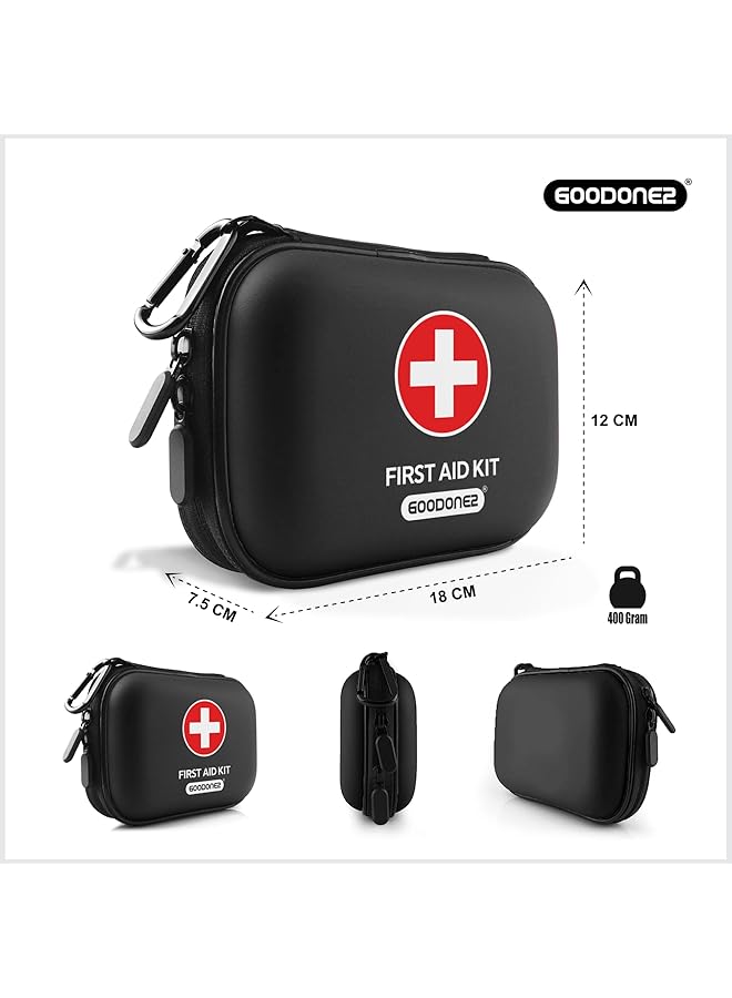 GOODONE2 200 Pcs First Aid Kit Clean Treat Protect Minor Cuts Scrapes. Home Office Car School Business Travel Emergency Kit Survival Hunting Outdoor Camping & Sports (200 Pcs) Black - Image 3