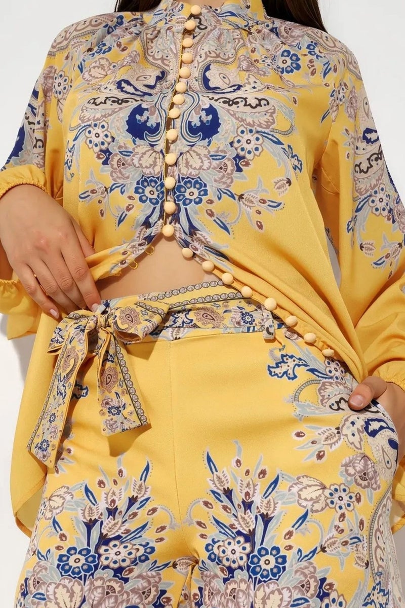 Jennyfer Paisley Tie-front Blouse And Shorts Set - Image 4