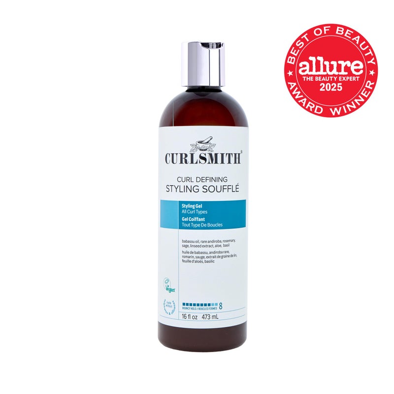 CURLSMITH كيرلسميث - سائل تصفيف يحدد التجاعيد - جل تصفيف نباتي بمتوسط ثبات للشعر المموج، المجعد والمجعد (16 أونصة) - Image 2