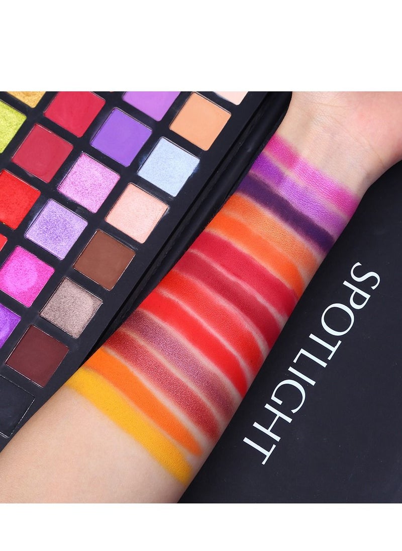 GLAZZI Bright 40 piece colour eyeshadow palette gift Set - make up beauty products - vegan gifts for women - peta certified cruelty free - matte - yellow, bronze shimmer, orange, red & more  - Image 4