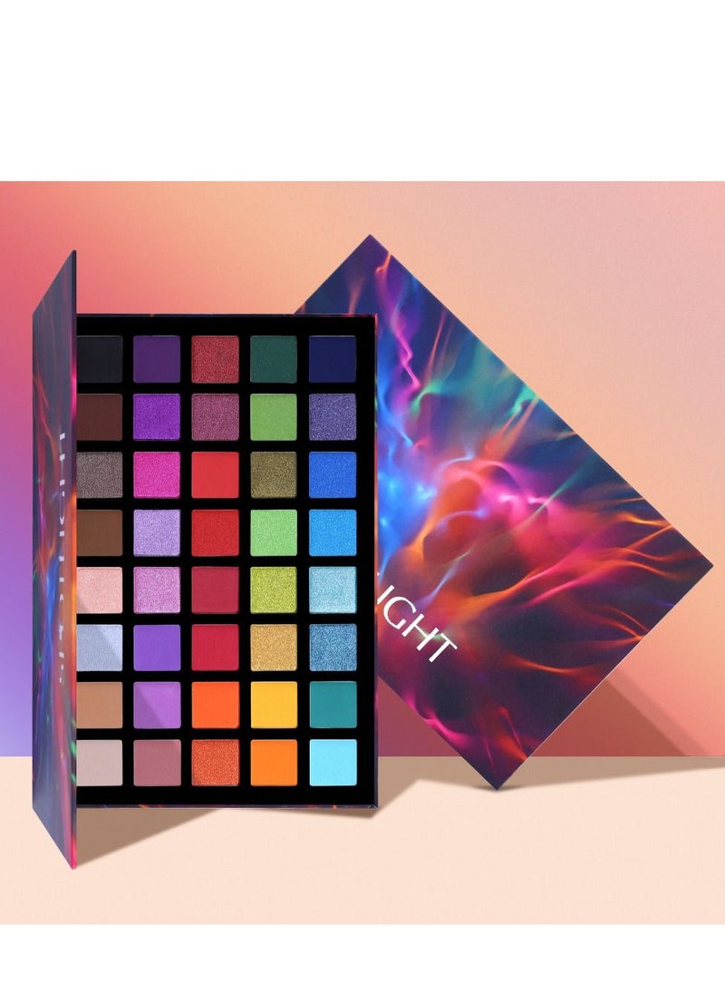GLAZZI Bright 40 piece colour eyeshadow palette gift Set - make up beauty products - vegan gifts for women - peta certified cruelty free - matte - yellow, bronze shimmer, orange, red & more  - Image 3