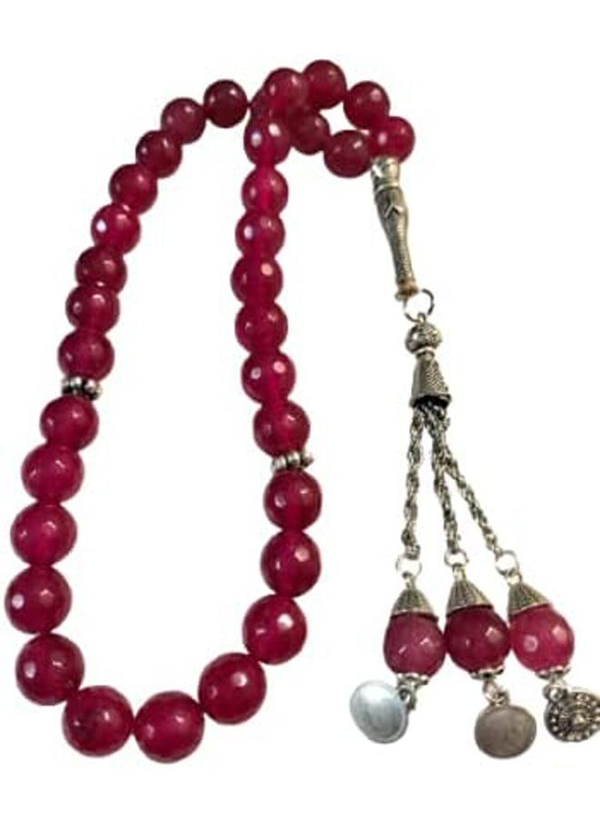 Generic - Natural Agate Rosary (Red, 33 Beads) - Image 1