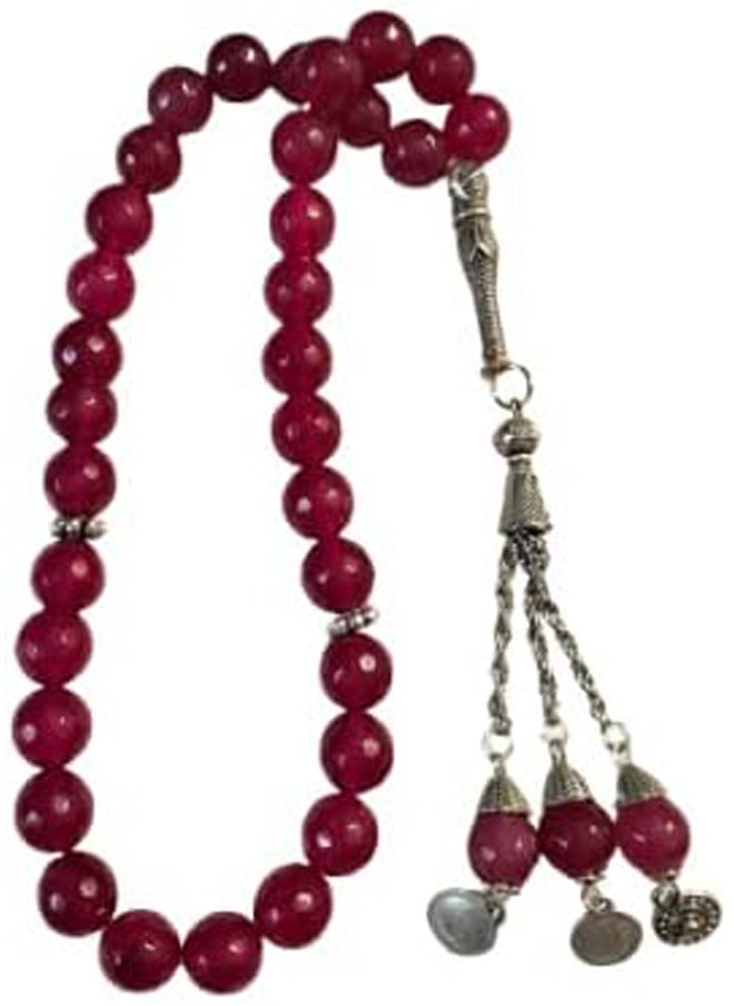 Generic - Natural Agate Rosary (Red, 33 Beads) - Image 1