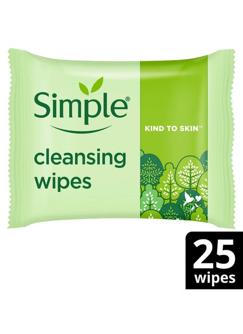 Simple Kind to Skin Biodegradable Facial Cleansing Make-Up Remover Wipes 25pc