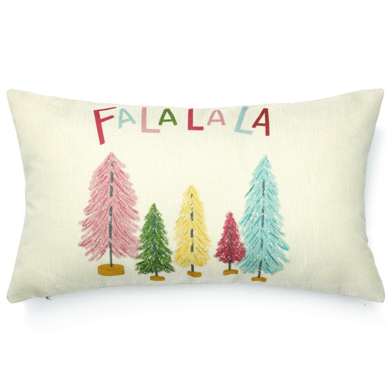 NEWLIGHTURE Christmas Pillow Covers 12x20 Christmas Decorations Falalala Colorful Christmas Lumbar Pillows Decorative Throw Pillows Cases Winter Holiday Decor for Home Couch