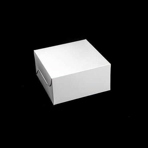 Natte White Cake Box for 12 kg Size 8x8x4 inches Pack of 25 - Image 1