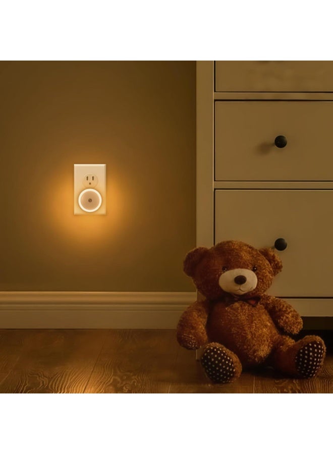 2-Piece LED Night Light Plug in Wall with Smart Light Sensor, Good for Sleep, Children Light for Hallway, Toddler Beds, Stairs, Warm White - Image 1