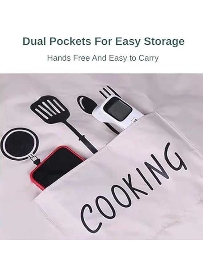 Waterproof Kitchen Apron with Side Towels – Cooking Apron with Front Pocket (Green) - Image 4