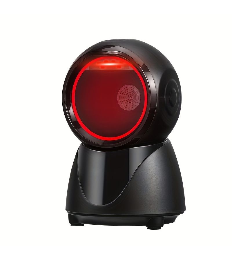 Black 2D Omnidirectional Barcode Scanner Desktop QR Code Reader Platform - Image 1