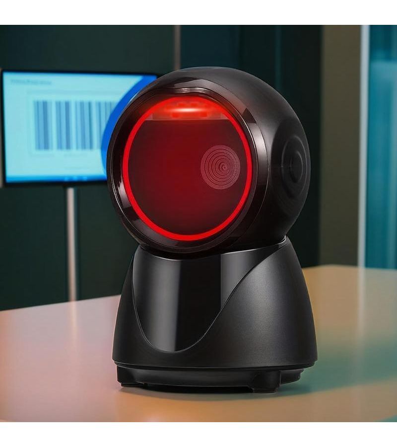 Black 2D Omnidirectional Barcode Scanner Desktop QR Code Reader Platform - Image 5