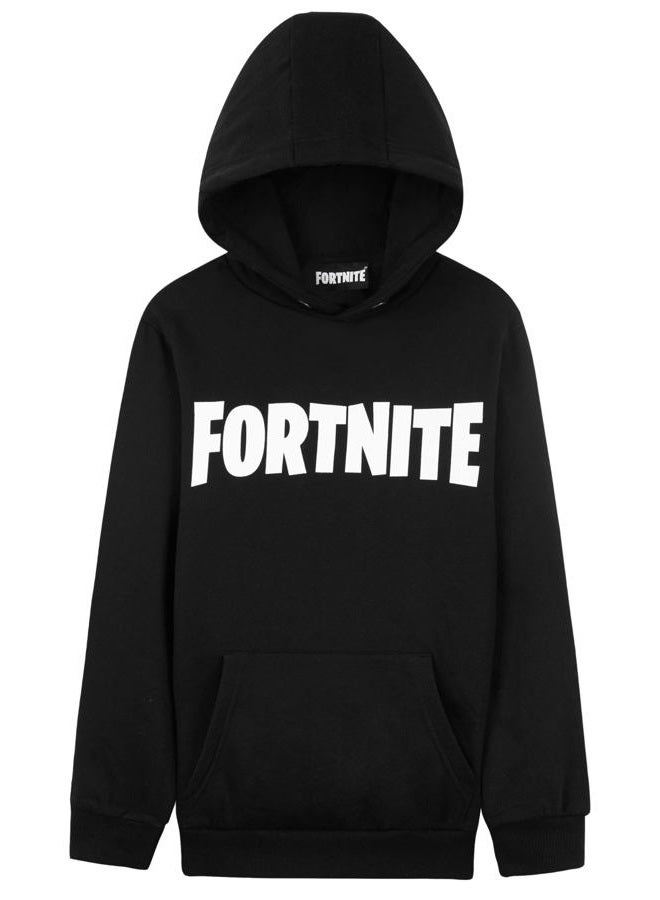 FORTNITE Hoodie For Boys, Kids Gaming Jumper, Official Gifts For Boys (13/14 Years, Black) - Image 1