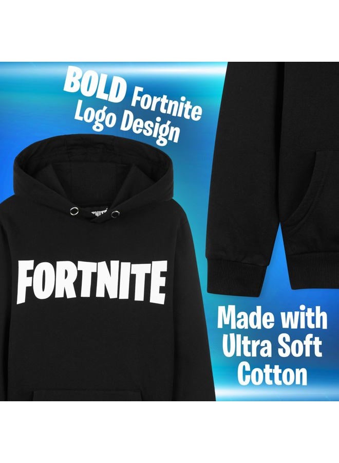 FORTNITE Hoodie For Boys, Kids Gaming Jumper, Official Gifts For Boys (13/14 Years, Black) - Image 4