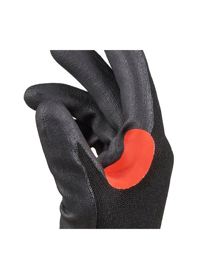 Honeywell Gauge Nylon Microfoam Nitrile Coating Ansi Cut Level A1 Safety Gloves Black Large