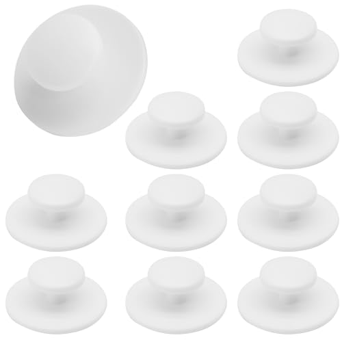 Moicstiy 10 Pcs Self-Adhesive Dresser Knob Instant Adhesive Cabinet Handle Pull Mini Self-Stick Knob for Sliding Door Windows Wardrobes Drawer(White) - Image 2