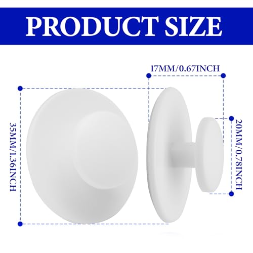 Moicstiy 10 Pcs Self-Adhesive Dresser Knob Instant Adhesive Cabinet Handle Pull Mini Self-Stick Knob for Sliding Door Windows Wardrobes Drawer(White) - Image 3