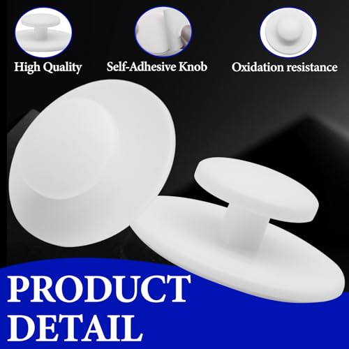 Moicstiy 10 Pcs Self-Adhesive Dresser Knob Instant Adhesive Cabinet Handle Pull Mini Self-Stick Knob for Sliding Door Windows Wardrobes Drawer(White) - Image 4