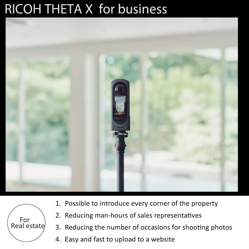 Ricoh Theta X 360° Camera - 11K High-Resolution (60 Megapixels), 5.7K Video, OLED Touch Screen, Built-in GPS, Interchangeable Battery, External Memory - Image 5