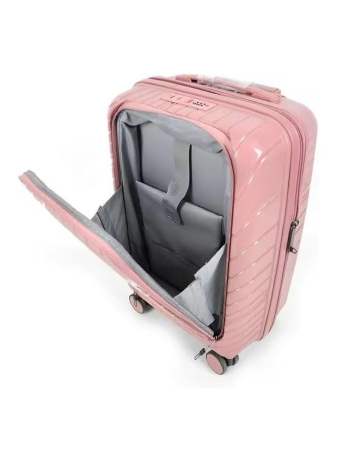 PARTNER 4 PCS TROLLEY LUGGAGE ALUMINUM FRAME POLY CARBON MATERIAL, LUGGAGE SUITCASE SET AND CABIN LUGGAGE BAG SET BEIGE COLOUR - Image 2