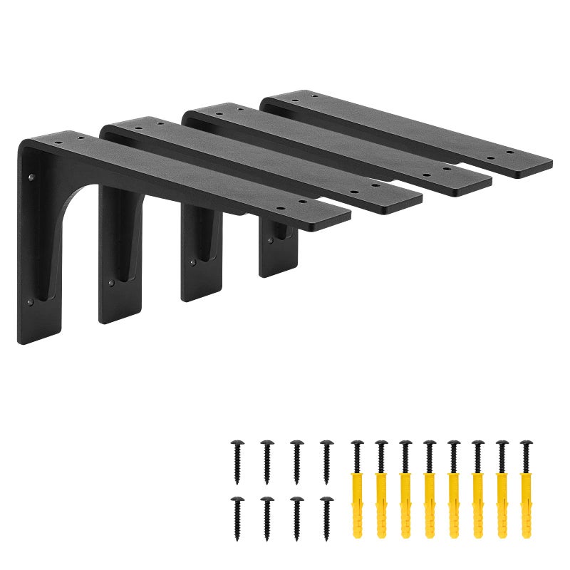 PICESA 10x 6Shelf BracketsL Shelf Bracketsmax Load 300lbs Vertical Angle Premium Alloy Metal Heavy Duty Shelf Bracket high Strength Mounting Hardware Included Corner Brace JointPack of 4