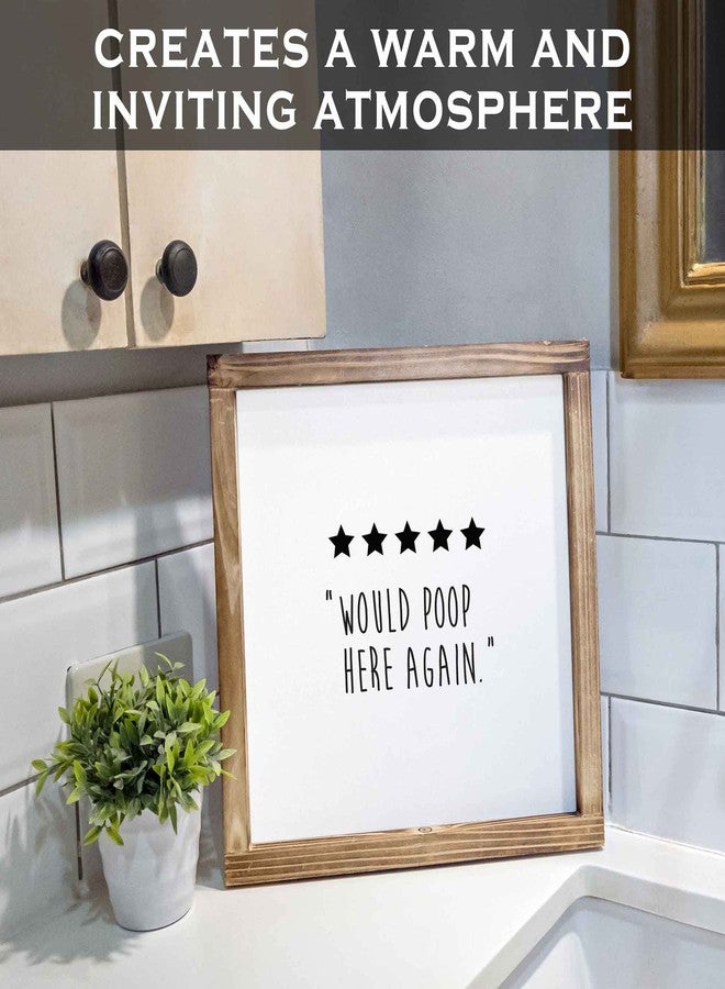MAINEVENT Five Stars Would Poop Here Again Bathroom Sign 12x12 Inch - Farmhouse Bathroom Wall Decor, Funny Poop Sign for Bathroom Decor Wall Art, 5 Stars Would Poop Here Again Sign, Funny Bathroom Wall Art - Image 4