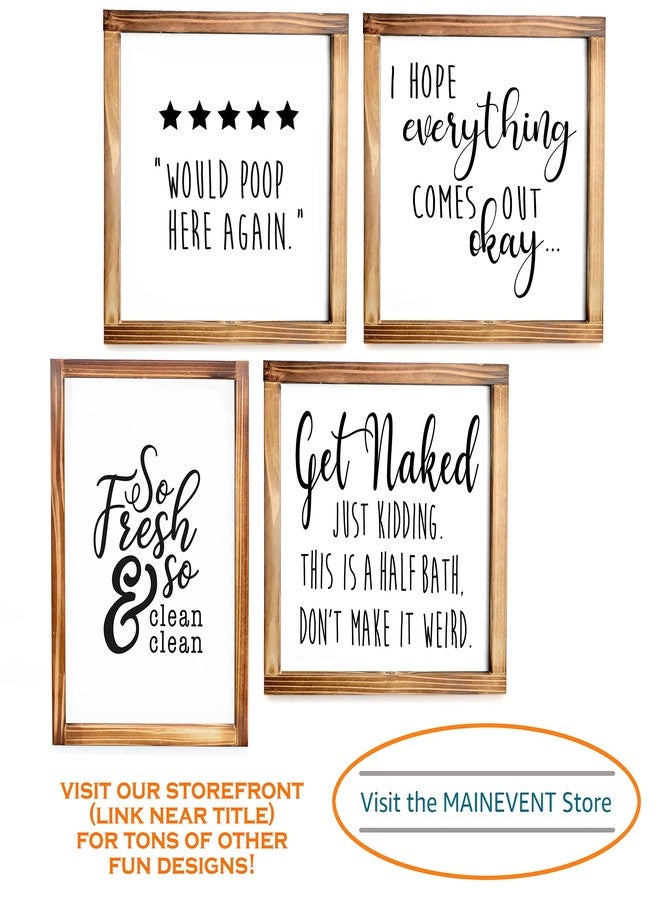 MAINEVENT Five Stars Would Poop Here Again Bathroom Sign 12x12 Inch - Farmhouse Bathroom Wall Decor, Funny Poop Sign for Bathroom Decor Wall Art, 5 Stars Would Poop Here Again Sign, Funny Bathroom Wall Art - Image 5