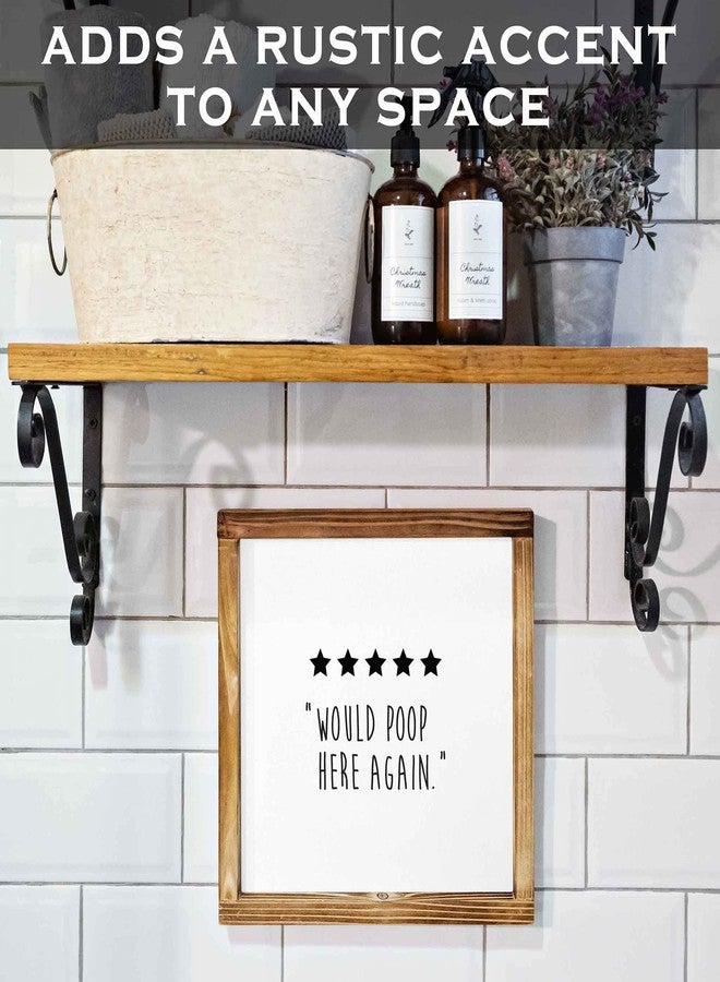 MAINEVENT Five Stars Would Poop Here Again Bathroom Sign 12x12 Inch - Farmhouse Bathroom Wall Decor, Funny Poop Sign for Bathroom Decor Wall Art, 5 Stars Would Poop Here Again Sign, Funny Bathroom Wall Art - Image 2