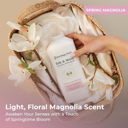 Heritage Park Laundry Essentials Heritage Park Silk & Wool Spring Magnolia Floral Scent, pH-Neutral Laundry Detergent – Enzyme-Free, Concentrated Up to 64 loads (32 fl oz) - Image 5