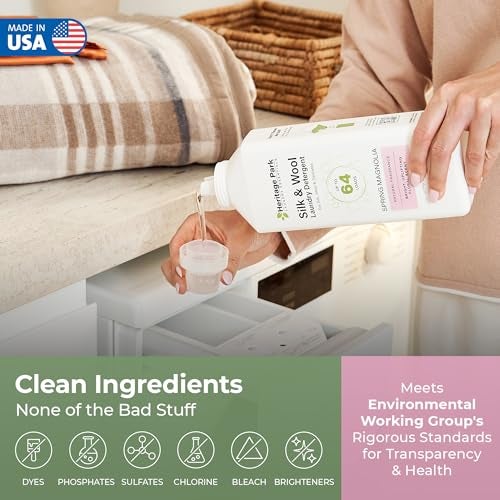 Heritage Park Laundry Essentials Heritage Park Silk & Wool Spring Magnolia Floral Scent, pH-Neutral Laundry Detergent – Enzyme-Free, Concentrated Up to 64 loads (32 fl oz) - Image 3