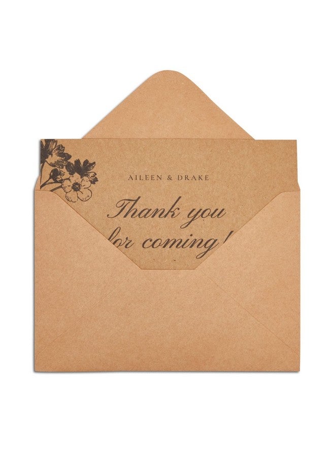 Sustainable Greetings 48 Pack Blank Stationery Cards And Envelopes 4X6 In Brown Printable Postcards For Open When Letters Wedding Invitations Thank You Baby Shower - Image 5