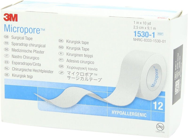 3M Medical & Surgical (n) Micropore Surgical Tape White 1 X 10 Yards Bx/12