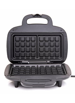 Mediatech Waffle Maker 700 Watt,  Double-Sided Heating, Easy-Clean Non-Stick Coating ,Portable and Safe Cooking Companion, Light Indicator, MT-WM204, Silver/ Black  - Image 2