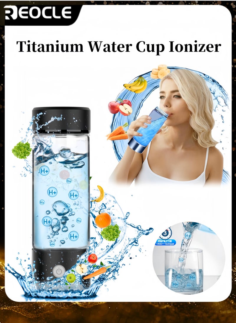 REOCLE Titanium Water Cup Ionizer Hydrogen Rich Generator Super Antioxidant USB Rechargeable Anion Health Cup Keep Body Hydrated Sports Fitness Cup - Image 1