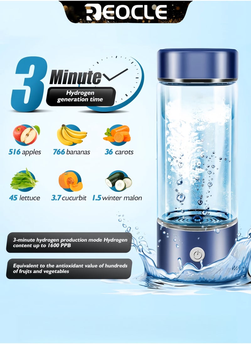 REOCLE Titanium Water Cup Ionizer Hydrogen Rich Generator Super Antioxidant USB Rechargeable Anion Health Cup Keep Body Hydrated Sports Fitness Cup - Image 2