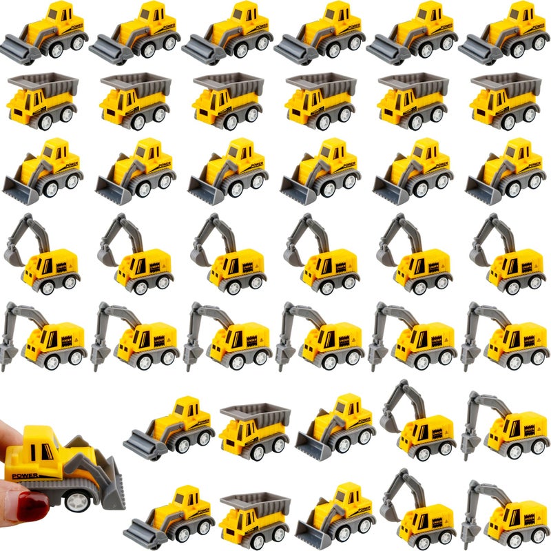 Restroma 40 Pieces Mini Construction Vehicles Bulk Pull Back Trucks Engineering Vehicles Small Constructions Toys for Kids Constructions Party Favors - Image 3