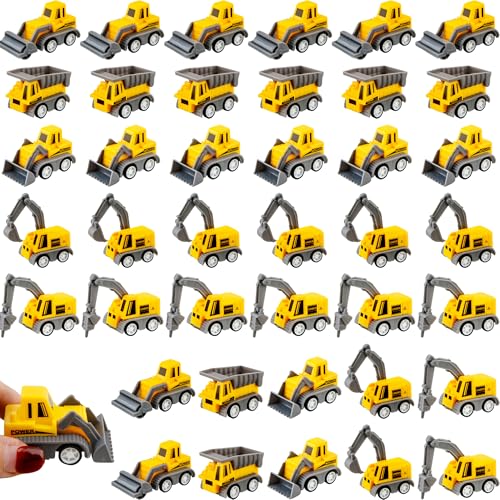 Restroma 40 Pieces Mini Construction Vehicles Bulk Pull Back Trucks Engineering Vehicles Small Constructions Toys for Kids Constructions Party Favors - Image 1