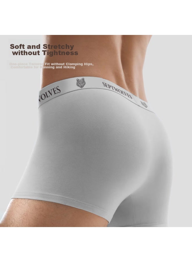 Septwolves Men's Underwear, Pure Cotton Breathable Boxer Briefs, Double-layer Silk Inner Lining, Four-corner Shorts, Zodiac Year, Youth Luxury, Wine Red - Image 5