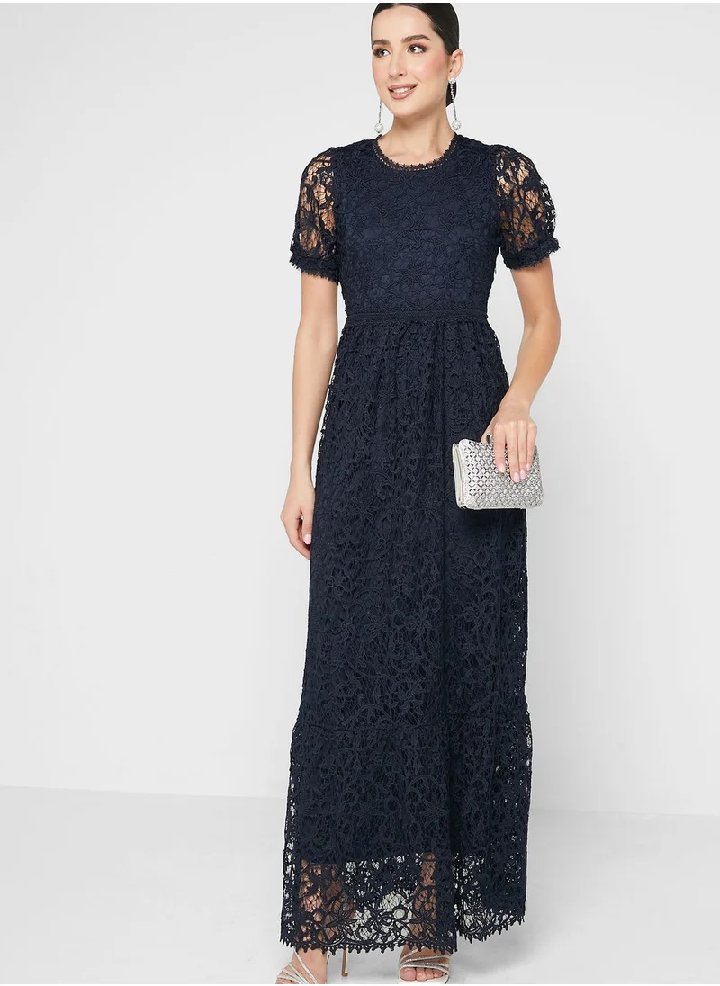 VERO MODA Puff Sleeve Lace Maxi Dress