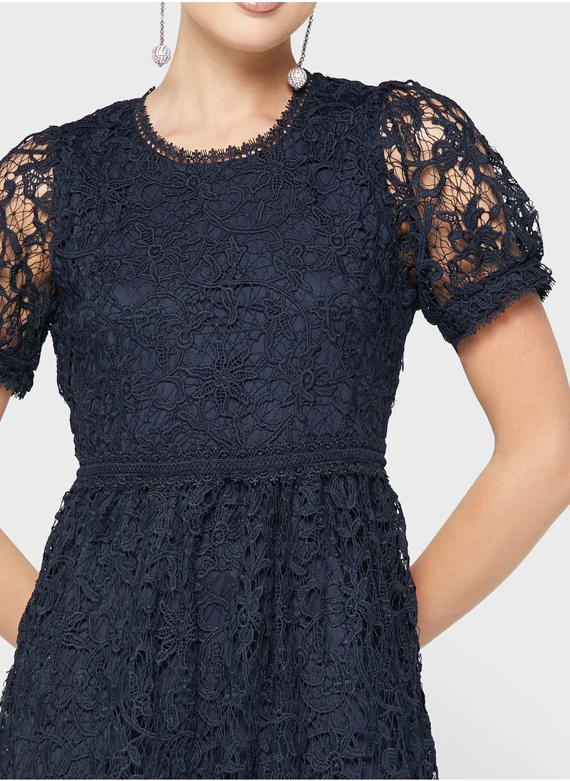 VERO MODA Puff Sleeve Lace Maxi Dress