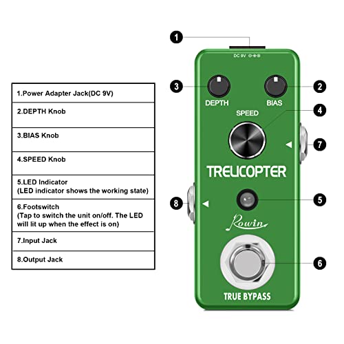 Rowin Trelicopter Effects Guitar Tremolo Pedal - Image 2